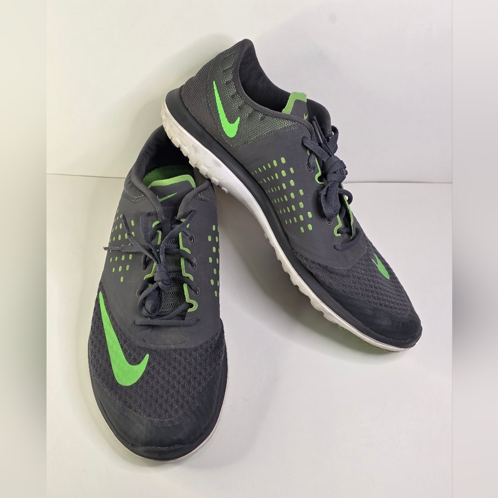 GUC Mens Nike FS Lite Run 2 Running Shoes Sz 10.5 Grey/Green 685266-013